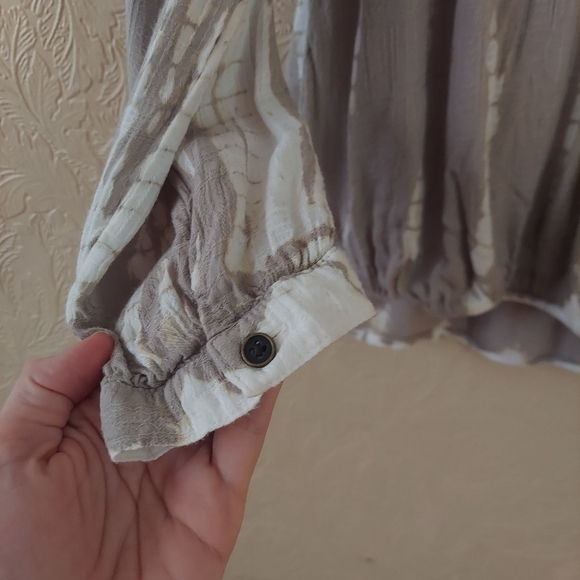 Knox Rose taupe tie dye women's wrap front casual rayon blouse size XS - Picture 3 of 9